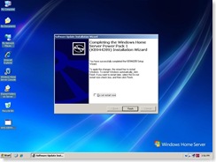 Finished installing Windows Home Server Power Pack 1
