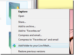 Adding Favorites to Live Mesh