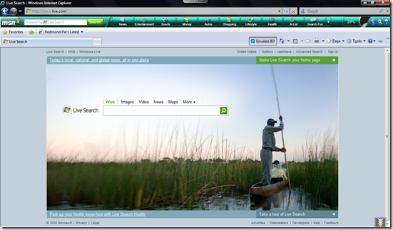 Live Search background image(s) update