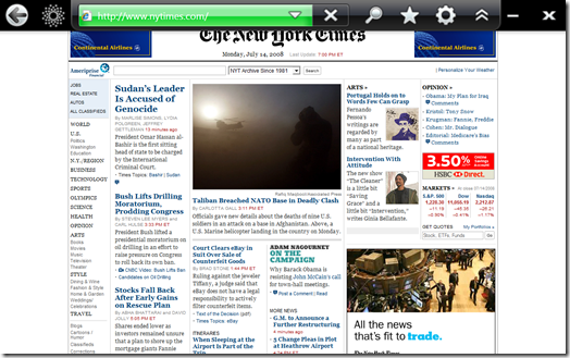 Web Browser in Origami