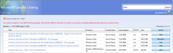 Microsoft Update Catalog for Windows