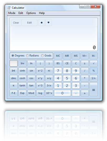 Windows 7 Calculator in Windows Vista