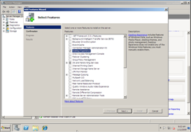 Windows Server 2008 R2 - Adding Features