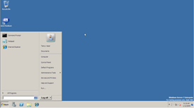 Windows Server 2008 R2 - Start Menu