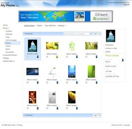 View and manage photos on your phone from the Web.