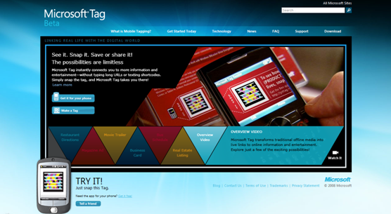 Microsoft Tag website