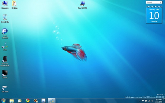 Windows 7 Build 7022 - Desktop