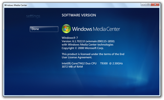 Windows 7 Build 7022 - Media Center (5)