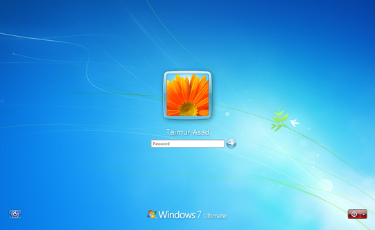 Windows 7 Build 7057 Login Screen