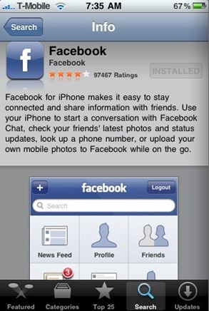 Facebook 3.0 for iPhone