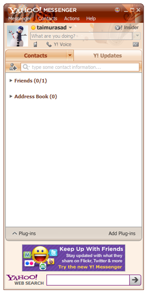 Yahoo Messenger 10 Beta The new Y! Updates tab in Yahoo Messenger 10 stab 