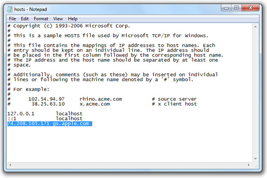 Edit "hosts" file.