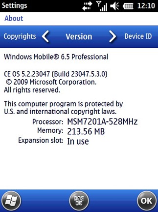 Windows Mobile 6.5 build 23047