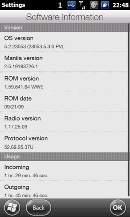Windows Mobile 6.5 Build 23053