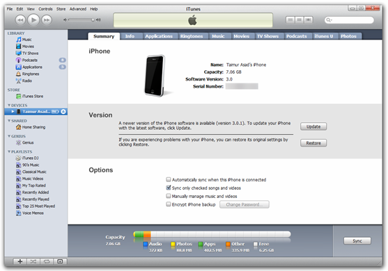 iTunes 9.0.1