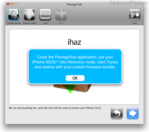 Jailbreak iPhone on 3.1.2 with PwnageTool 3.1.4
