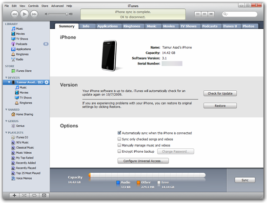 iTunes 9.0.1
