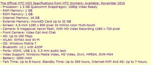 HTC HD3