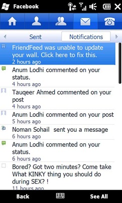 Facebook 1.1 for Windows Mobile (1)