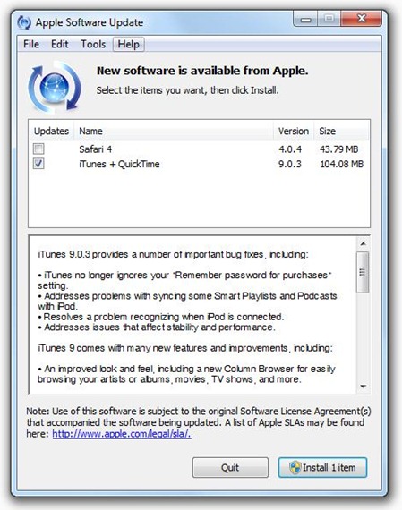 df iTunes 9.0.3