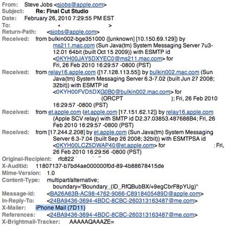 Steve Jobs Email