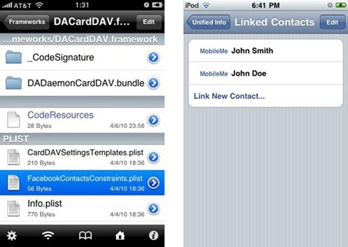 iPhone OS 4 Facebook