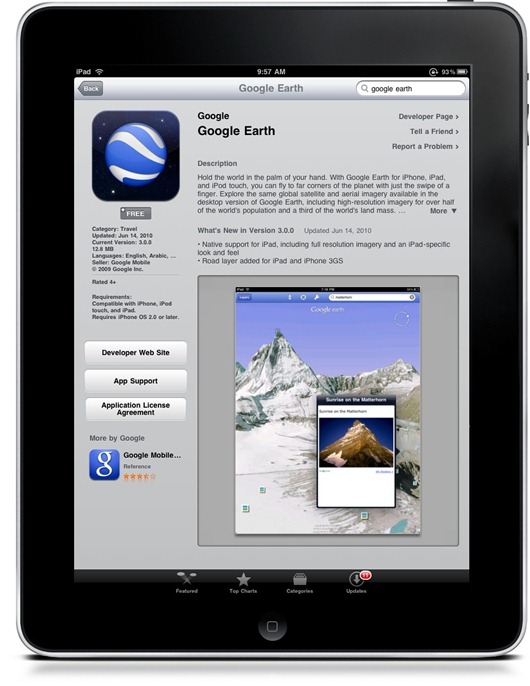 Google Earth for iPad
