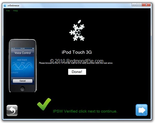 ipod touch 3g. Sn0wbreeze 1.8 for iPod touch