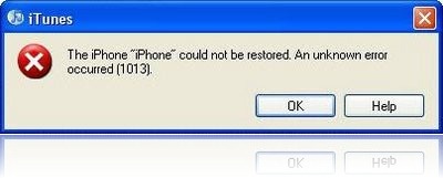 iTunes Error 1013