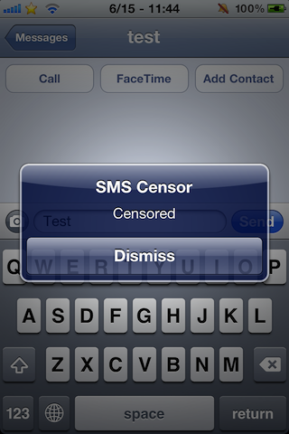 SMS cencor iPhone App